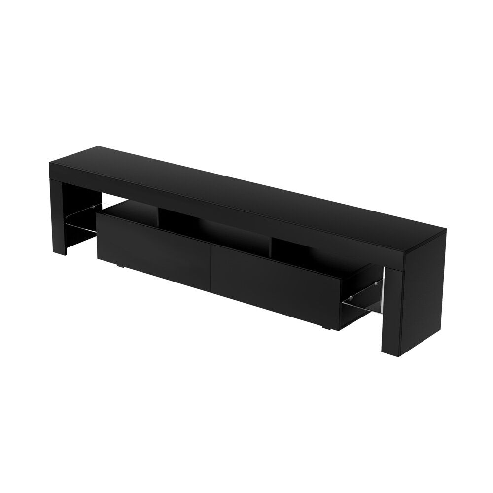 Artiss TV Cabinet Entertainment Unit Stand RGB LED Gloss Furniture 200cm Black Price