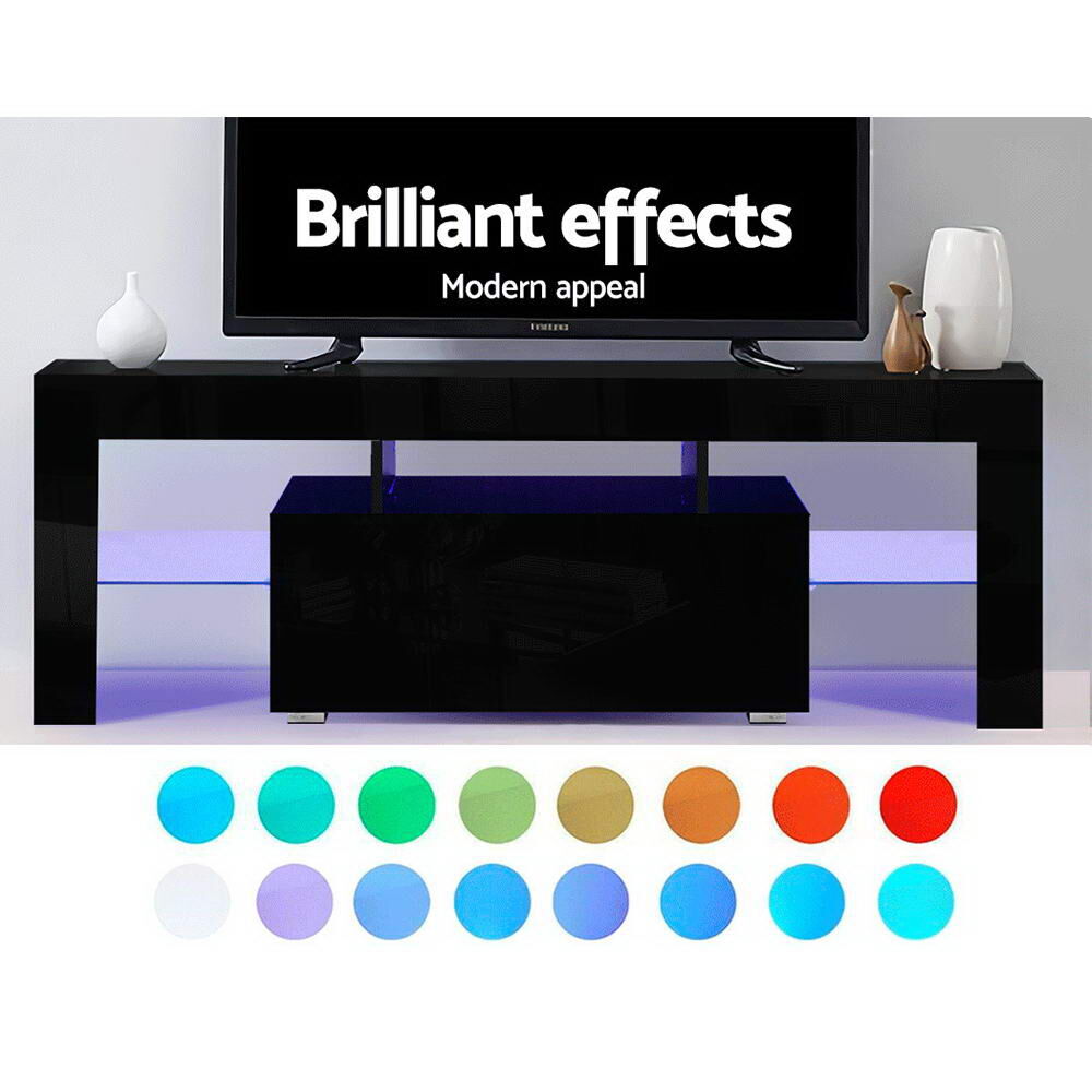Artiss Entertainment Unit TV Cabinet LED 130cm Black Elo Price
