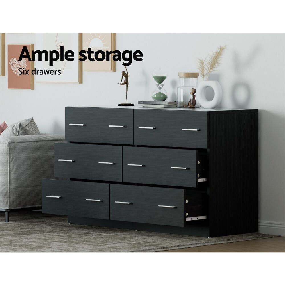 Artiss 6 Chest of Drawers - VEDA Black Price