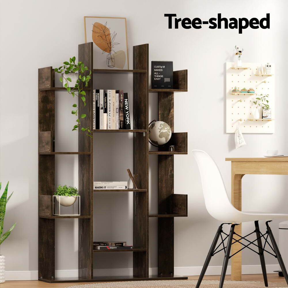 Artiss Tree-Shaped Bookshelf ROMI Walnut Price