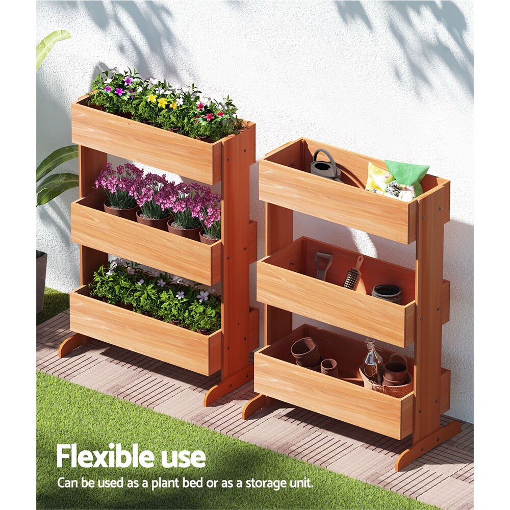 Green Fingers Garden Bed Elevated 69x39x106cm Wooden Planter Box Container Herb Price