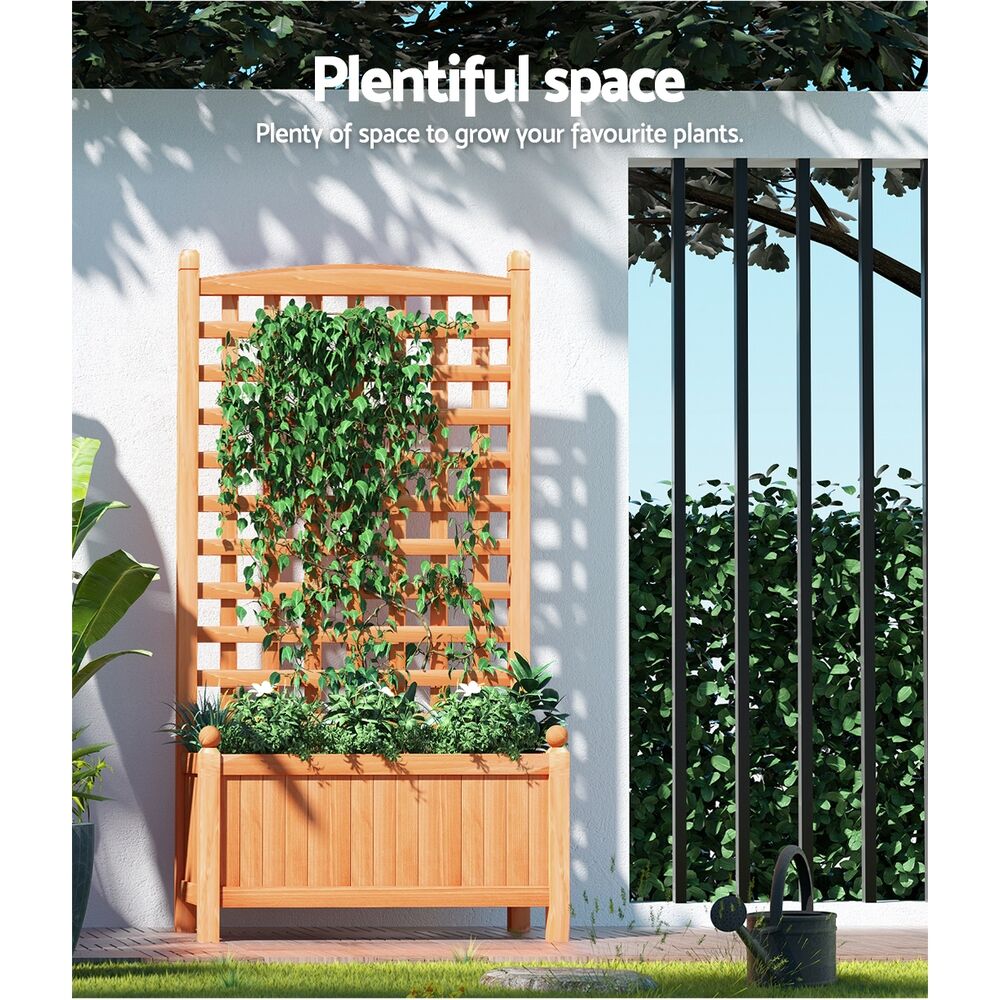 Green Fingers Garden Bed Wooden 64x35x115cm Planter Raised Box Container Trellis Price