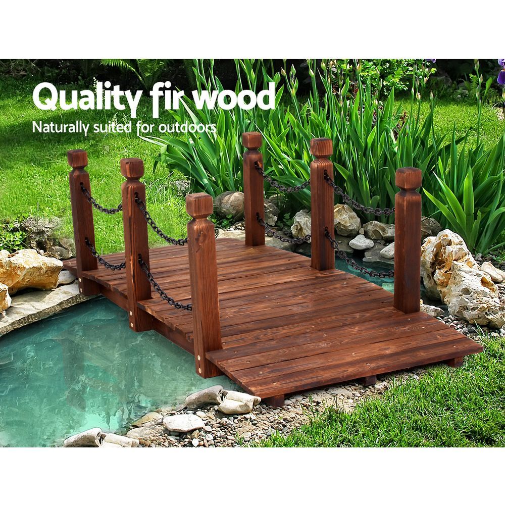 Gardeon Garden Decor Outdoor Ornament Wooden Bridge Chain 160cm Price