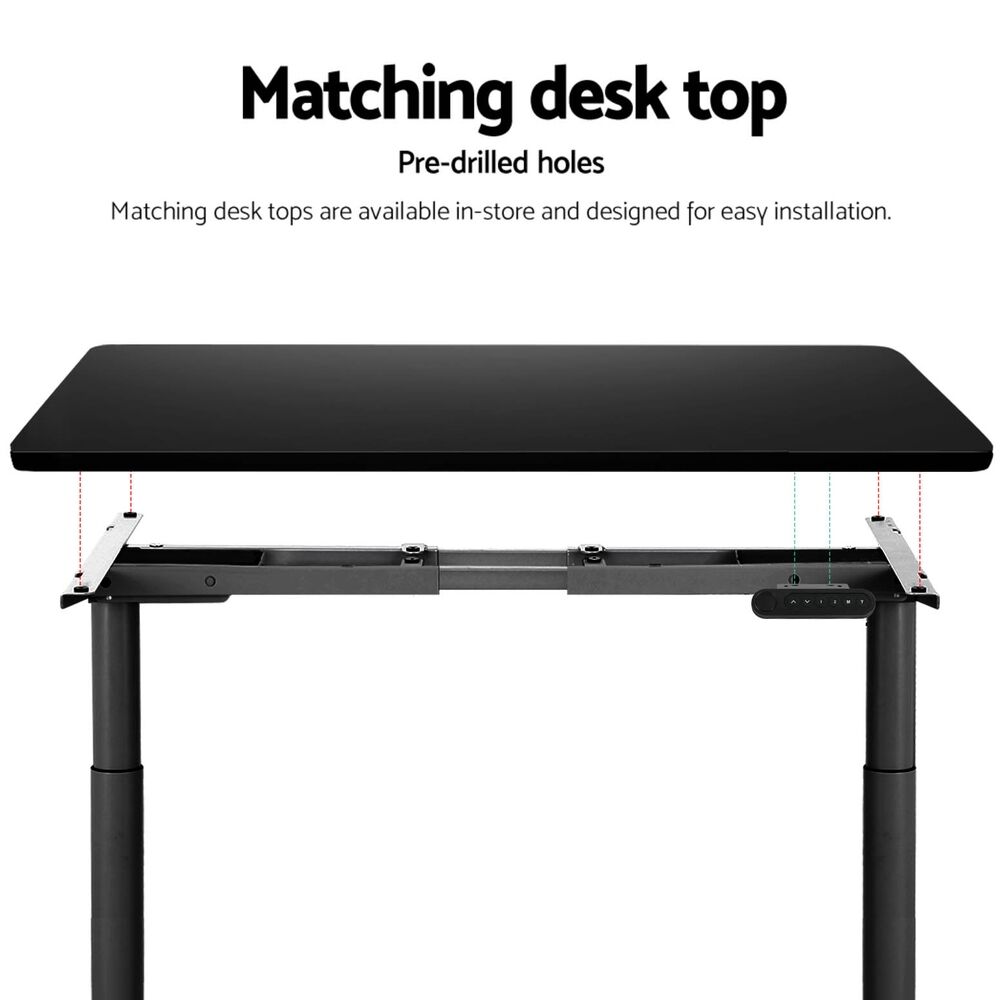 Standing Desk Sit Stand Motorised Adjustable Frame Only Dual Motor Black Price