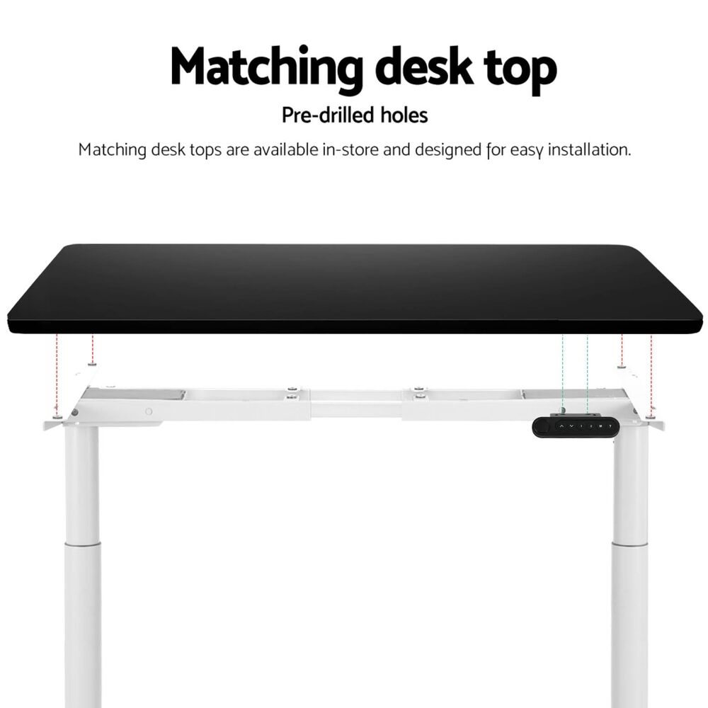 Standing Desk Sit Stand Motorised Adjustable Frame Only Dual Motor White Price