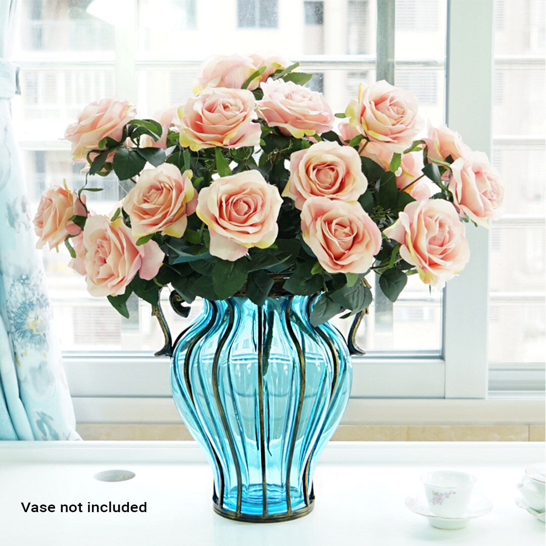 4 bunch artificial silk rose 9 heads flower fake bridal bouquet table decor champion Price