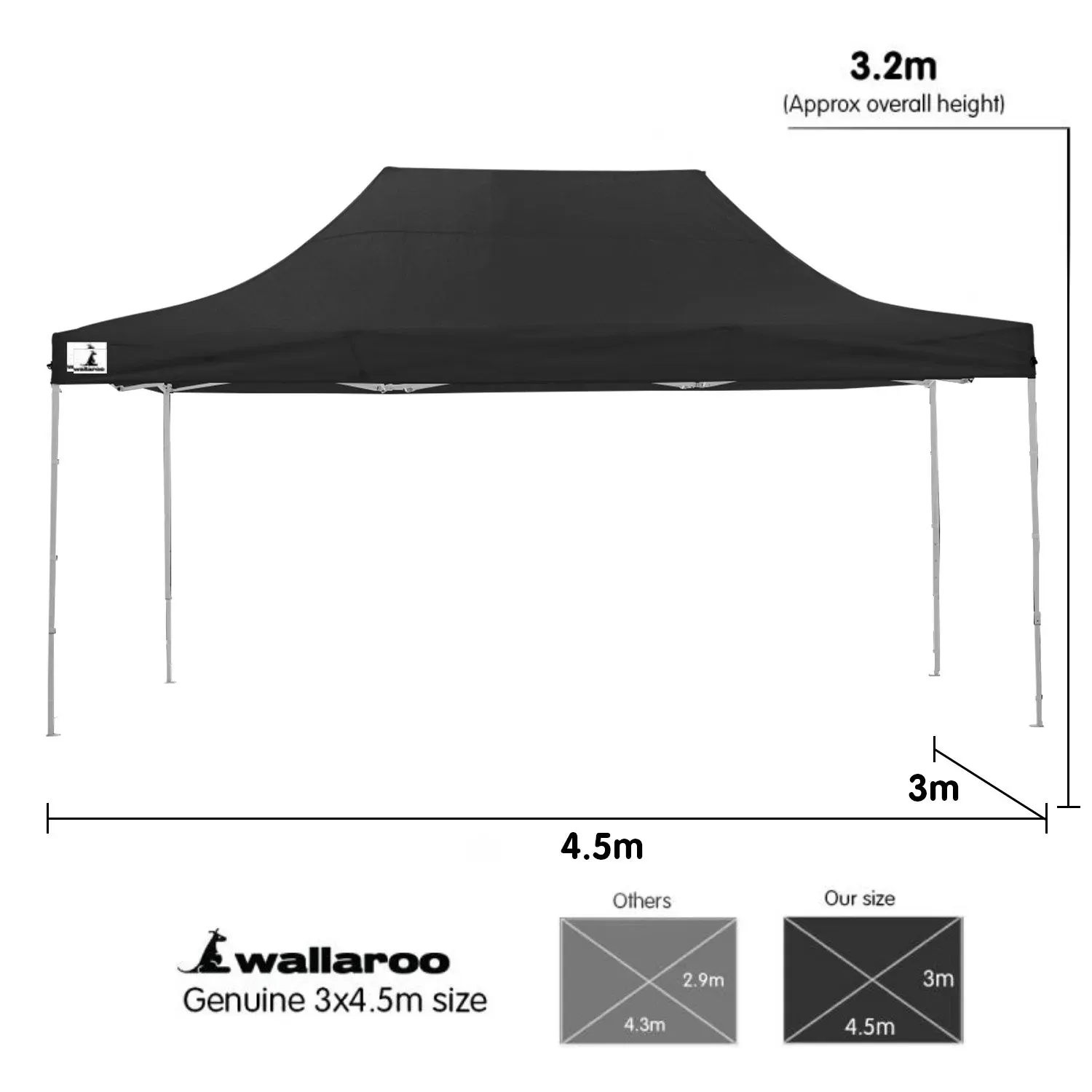 Gazebo Tent Marquee 3x4.5m PopUp Outdoor Wallaroo Price