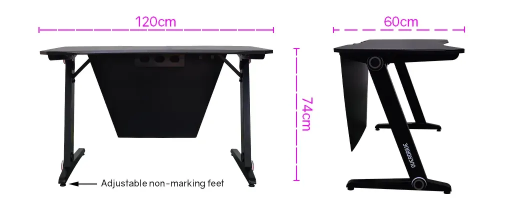 Gaming Desk 120cm PC Table Setup Computer Carbon Fiber Style Price