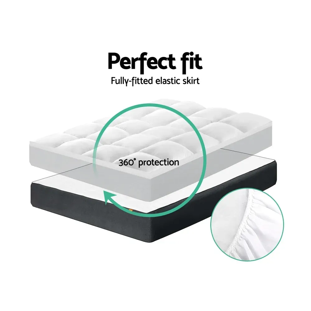 Mattress Topper Pillowtop 1000GSM Microfibre Filling Protector Price