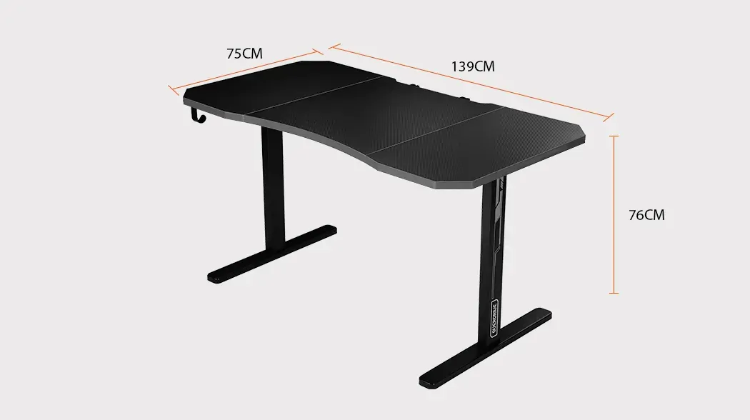 Gaming Desk 139cm PC Table Setup Computer Carbon Fiber Style Price