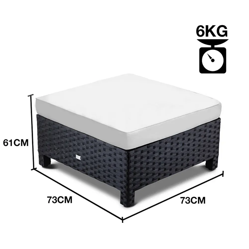 London Rattan Ottoman Outdoor Wicker Furniture Sofa Garden Lounge Foot Stool. Price