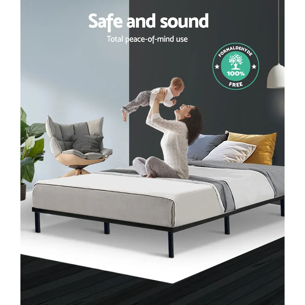 Metal Bed Frame Mattress Base Platform Wooden Black TED Price