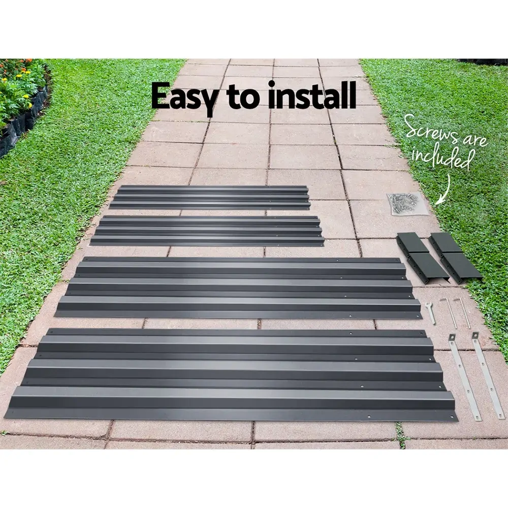 Green Fingers Galvanised Steel Garden Bed - Aliminium Grey Price