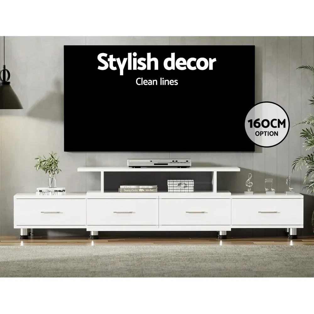 Crawley TV Cabinet Entertainment Unit Stand Wooden 160CM To 220CM Lowline Storage Drawers Price
