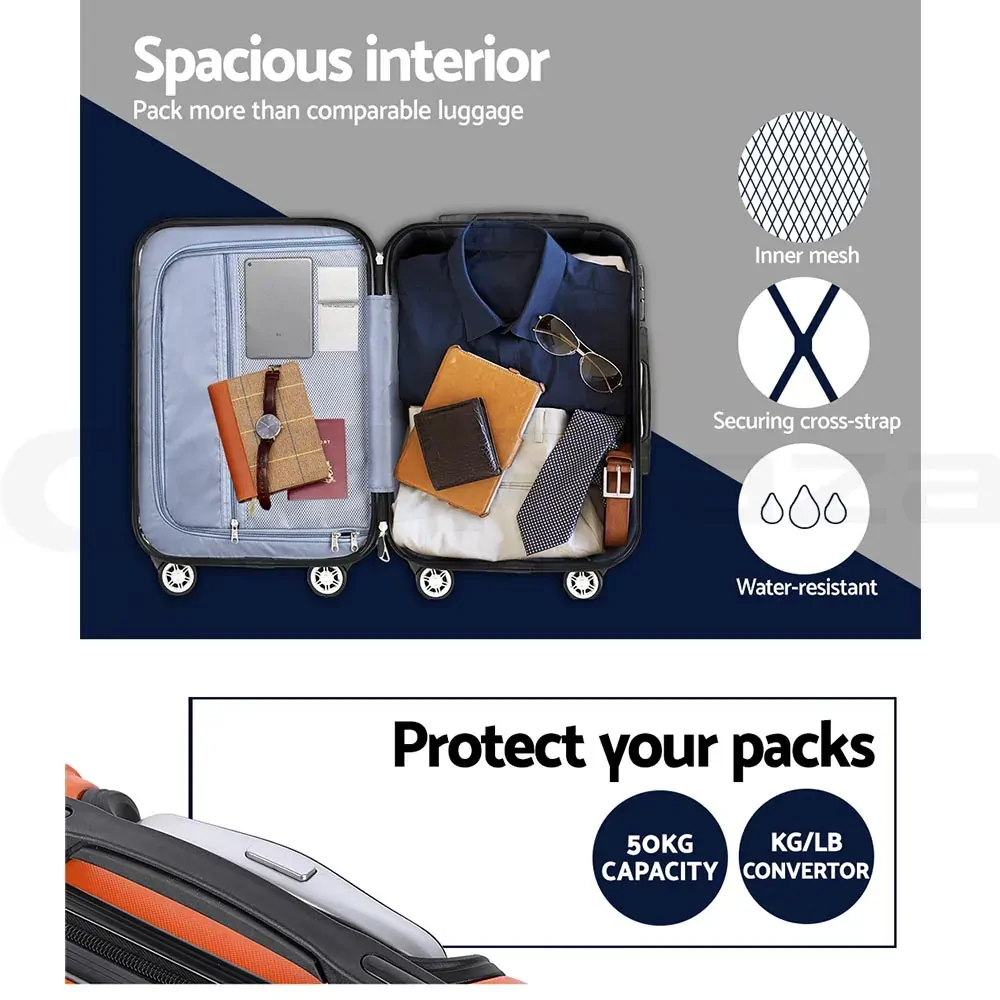 3pc Luggage Sets Trolley Travel Suitcases TSA Hard Case Price