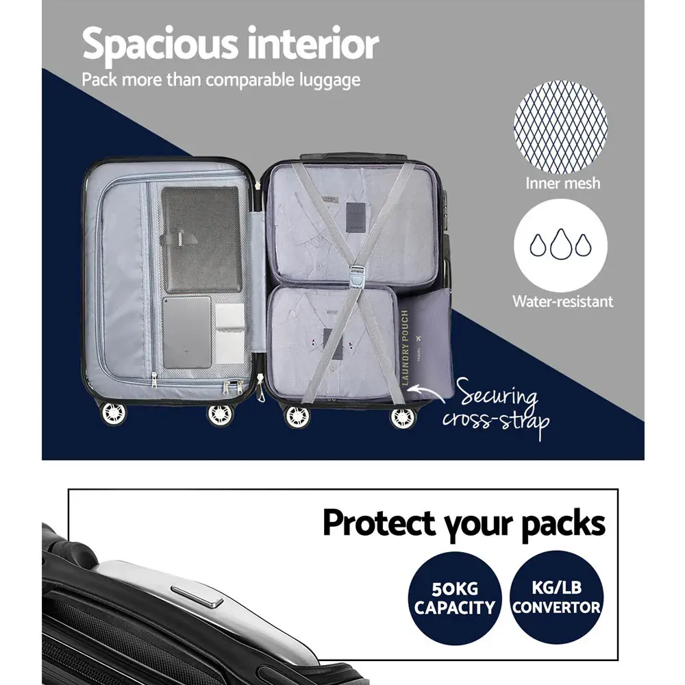 3pcs Luggage Set Travel Suitcase Storage Organiser TSA lock Price