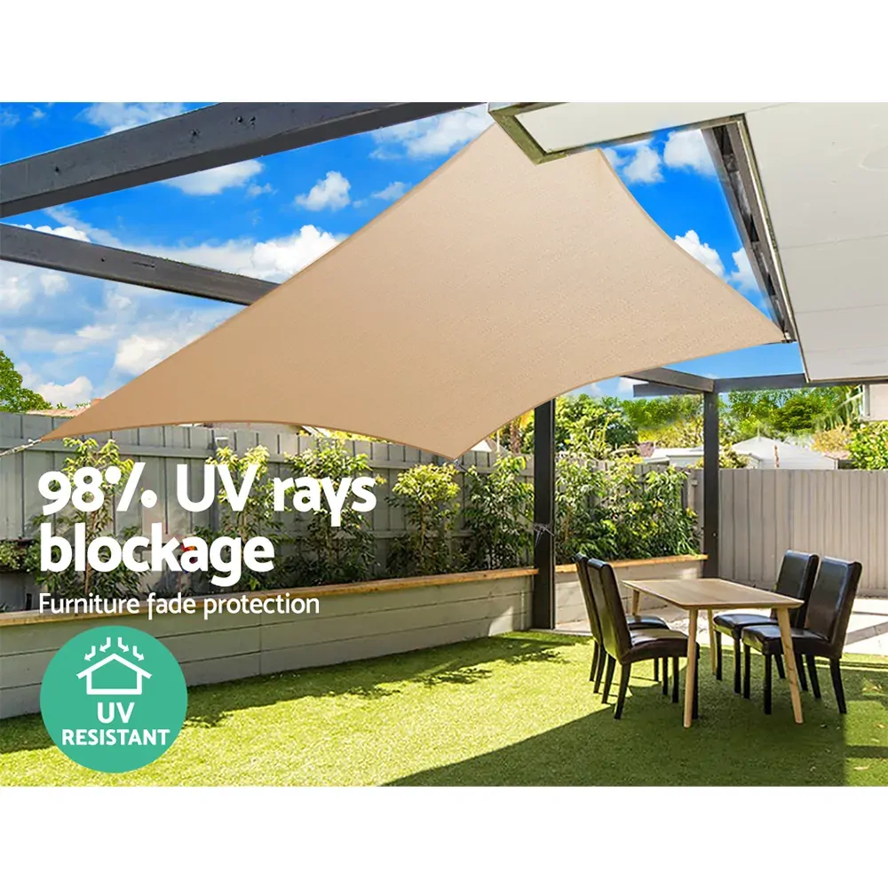 98% UV Sun Shade Sail Cloth Shadecloth Rectangle Canopy 280gsm Price