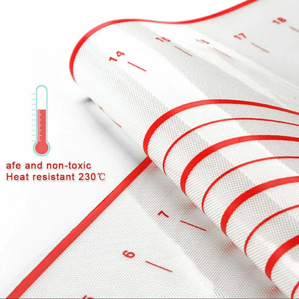 X Large Silicone Pastry Mat Thick Non Stick Baking Mat with Measurement 40*60 cm Fondant Mat Counter Mat Dough Rolling Mat Oven Liner Pie Crust Mat Price