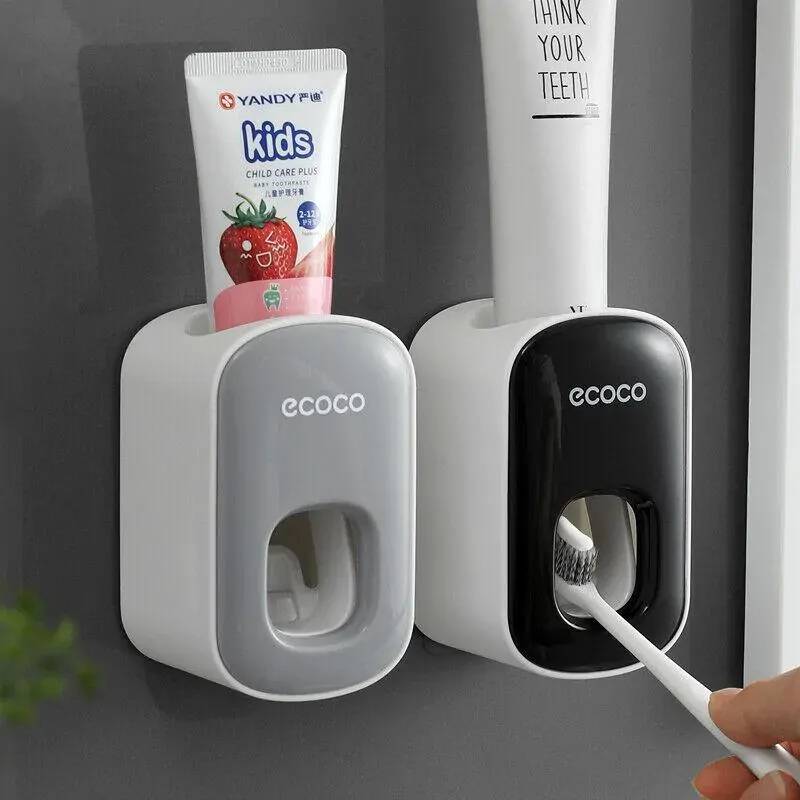 Ecoco Wall mount auto ands Free Toothpaste Dispenser Automatic Toothpaste Squeezer Bathroom Toothpaste Holder Price