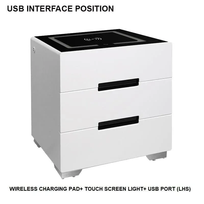 Findlay Smart Bedside Tables Side 3 Drawers Wireless Charging Nightstand LED Light USB Connection Price