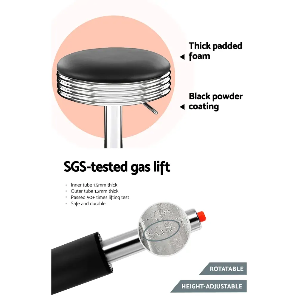 Backless PU Leather Bar Stools - Chrome Price