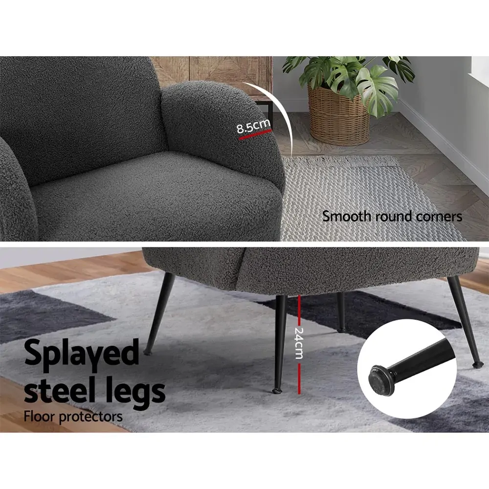 Armchair Lounge Chair Armchairs Accent Arm Chairs Sherpa Boucle Price