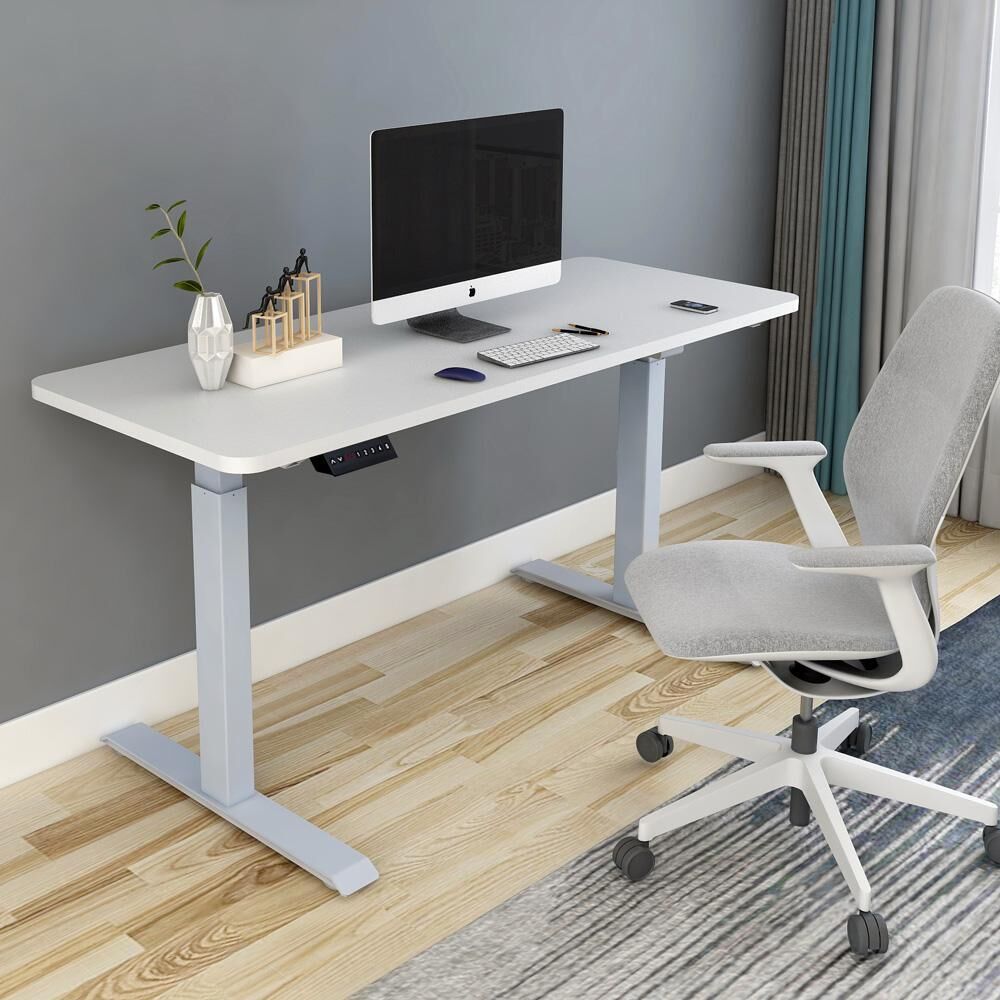 Standing Desk Height Adjustable Sit Grey Stand Motorised Dual Motors Frame Price