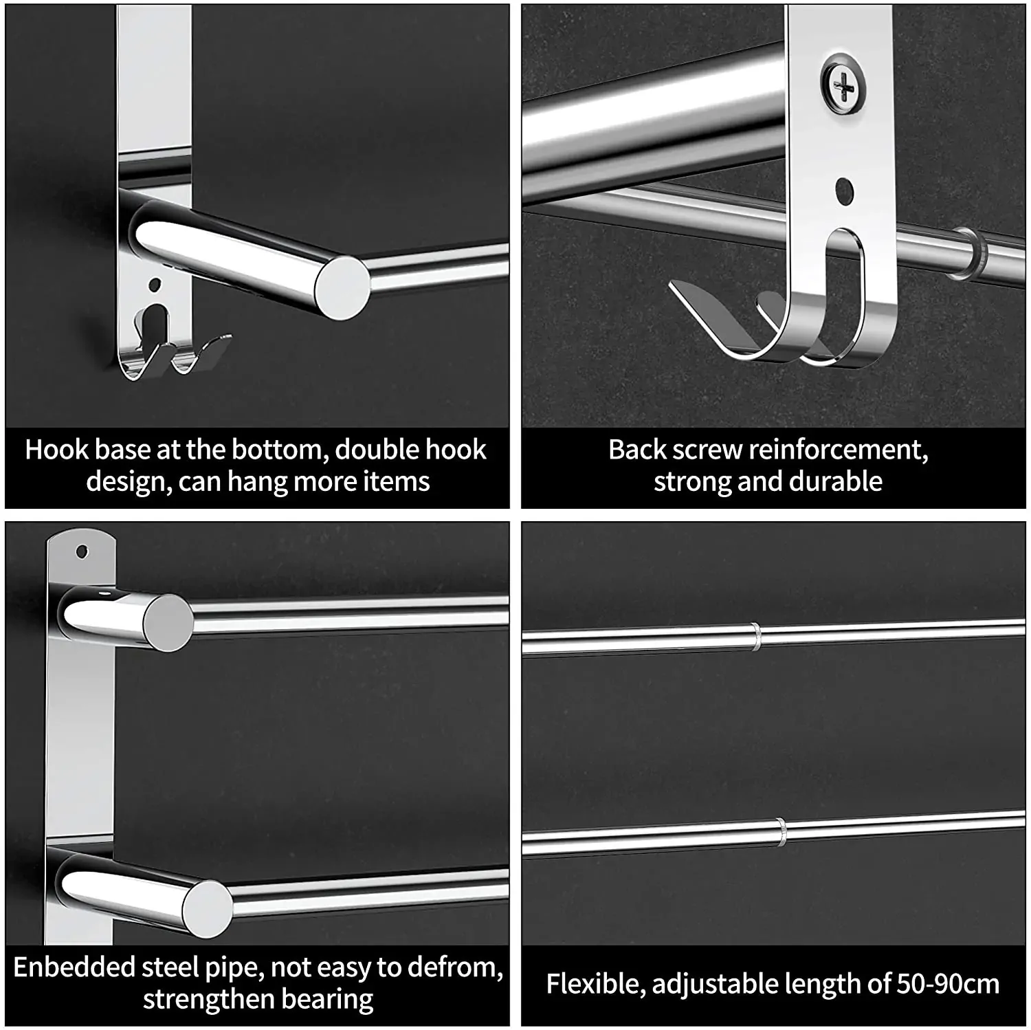 Stretchable 45-75 cm Towel Bar for Bathroom and Kitchen Price