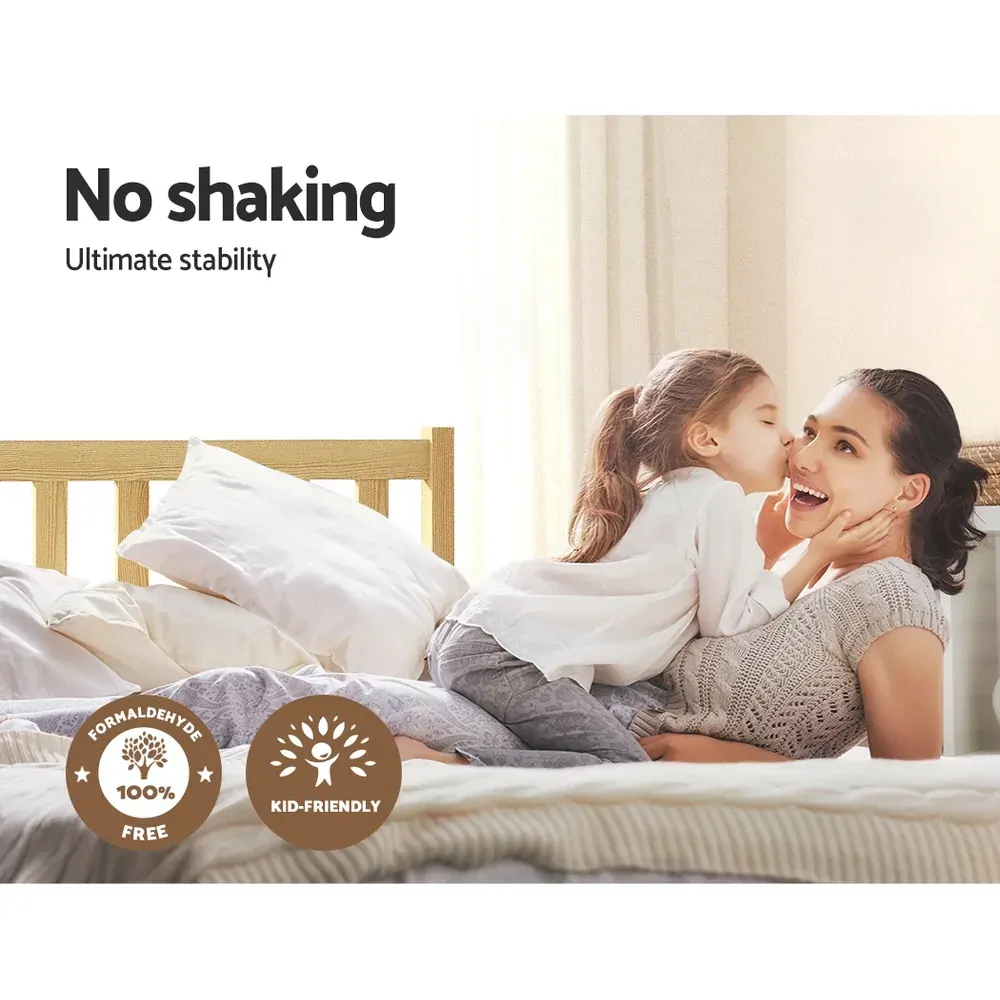 Waroonee Bed Frame Wooden Bed Base Pine Timber Mattress Foundation Price