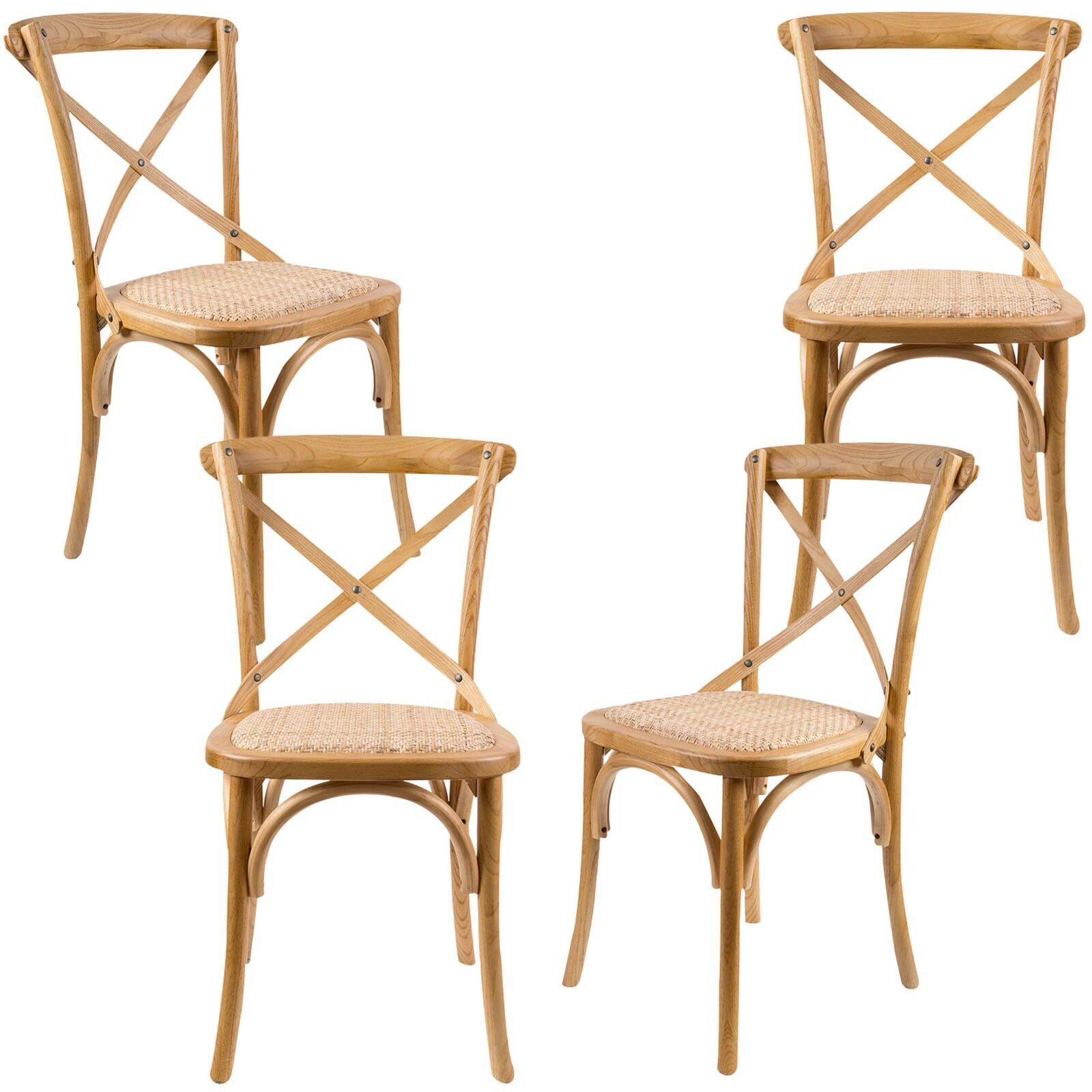 Aster Crossback Dining Chair Solid Birch Timber Wood Ratan Seat Price
