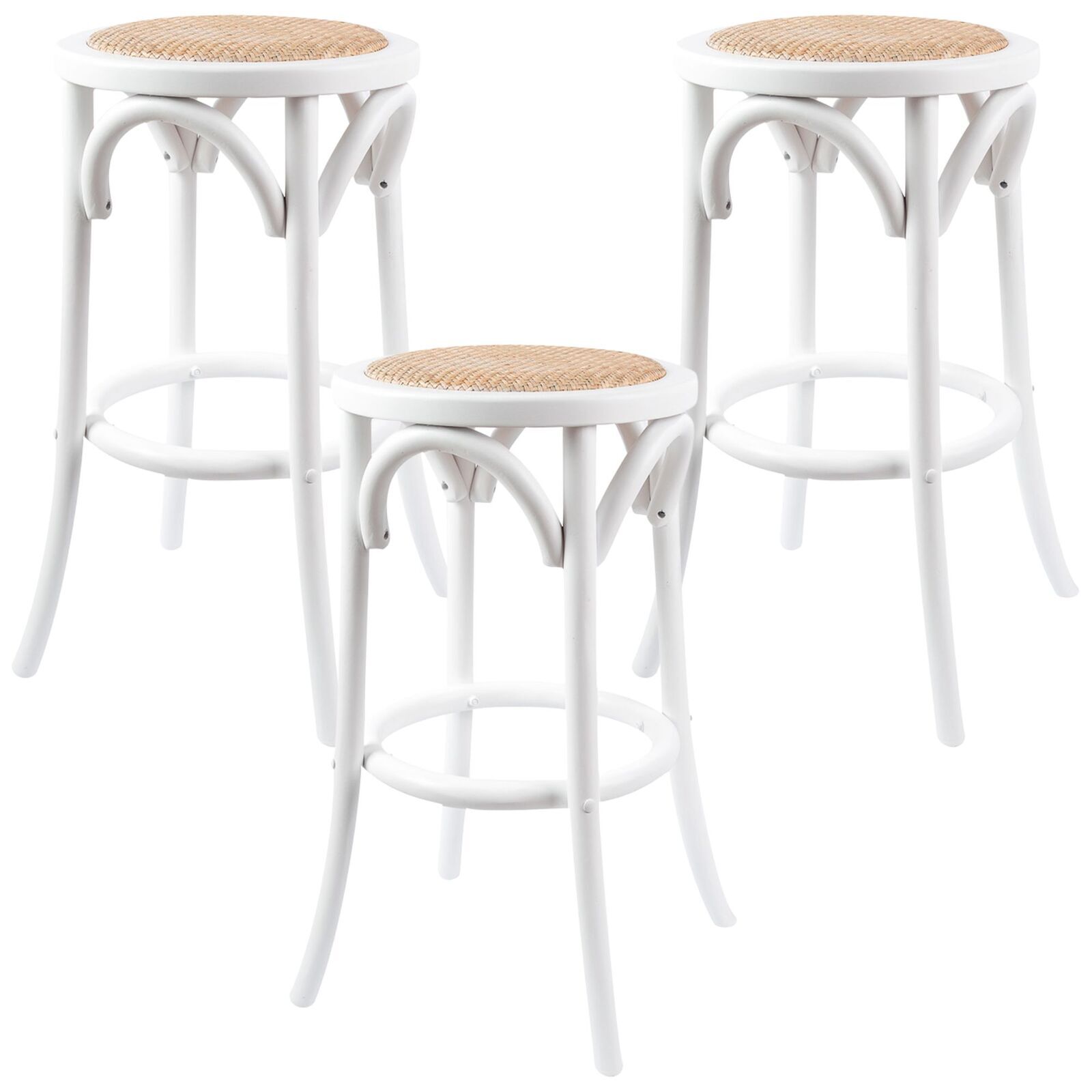 Aster Round Bar Stools Dining Stool Chair Solid Birch Timber Rattan Seat Price