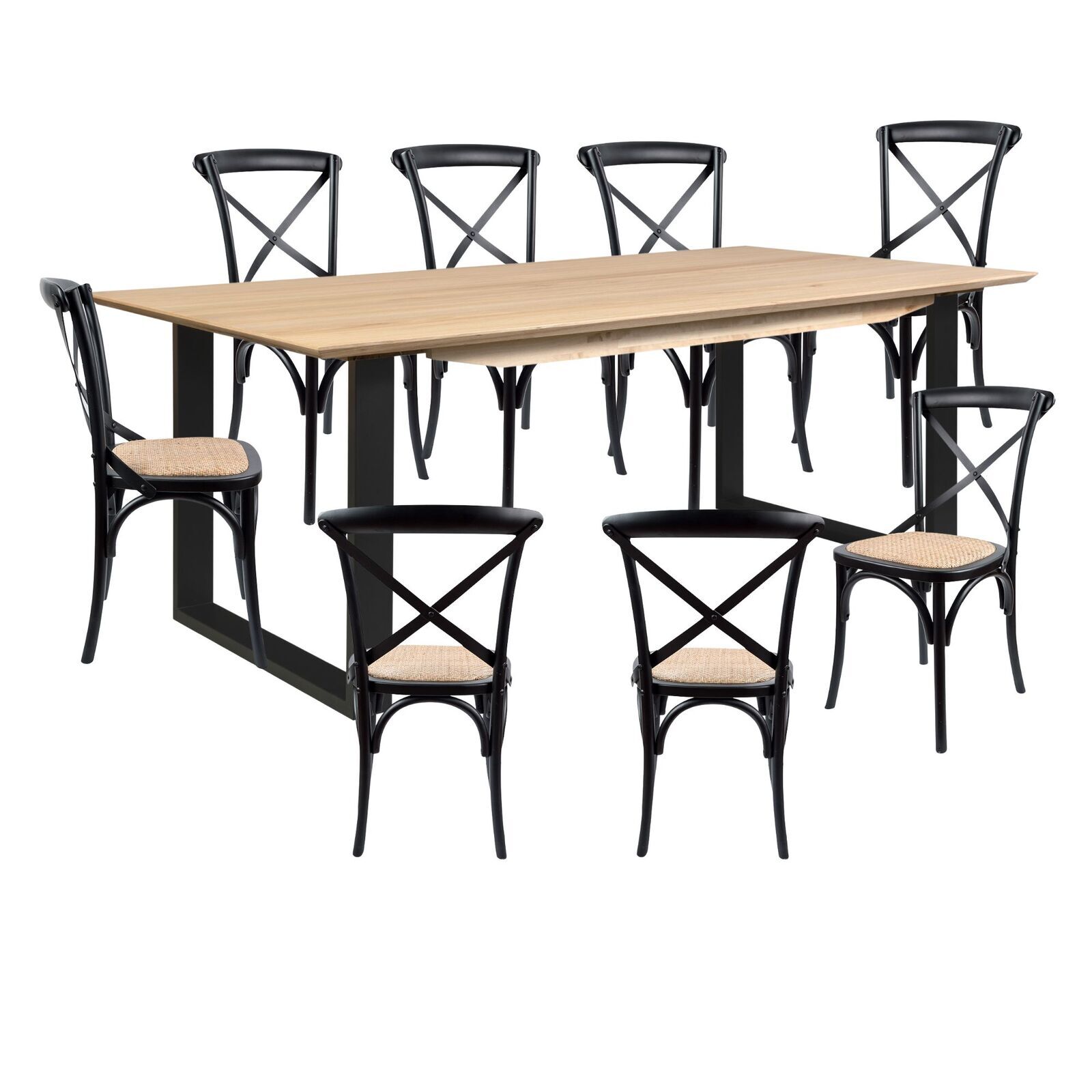 Aconite 9pc 210cm Dining Table Set 8 Chair Solid Messmate Timber Wood Price