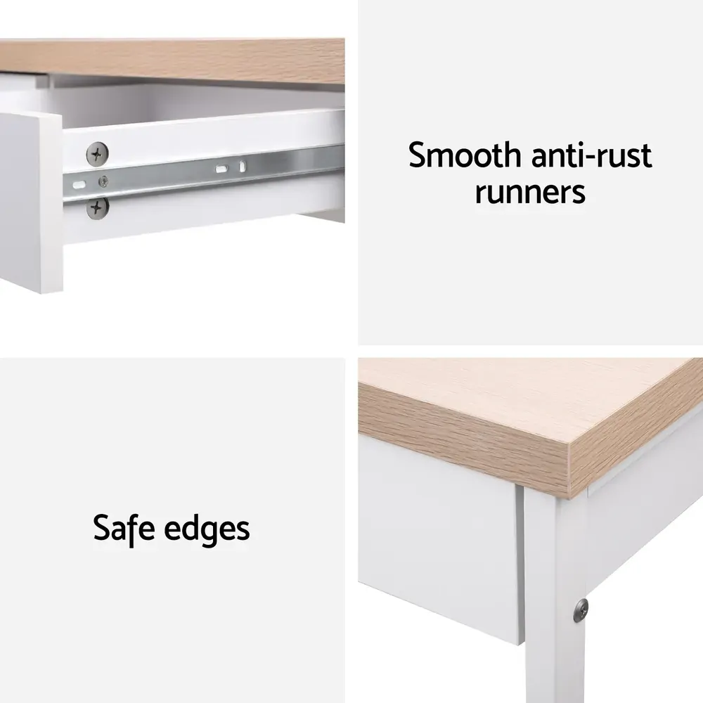 Metal Desk with Drawer - Wooden Top Price