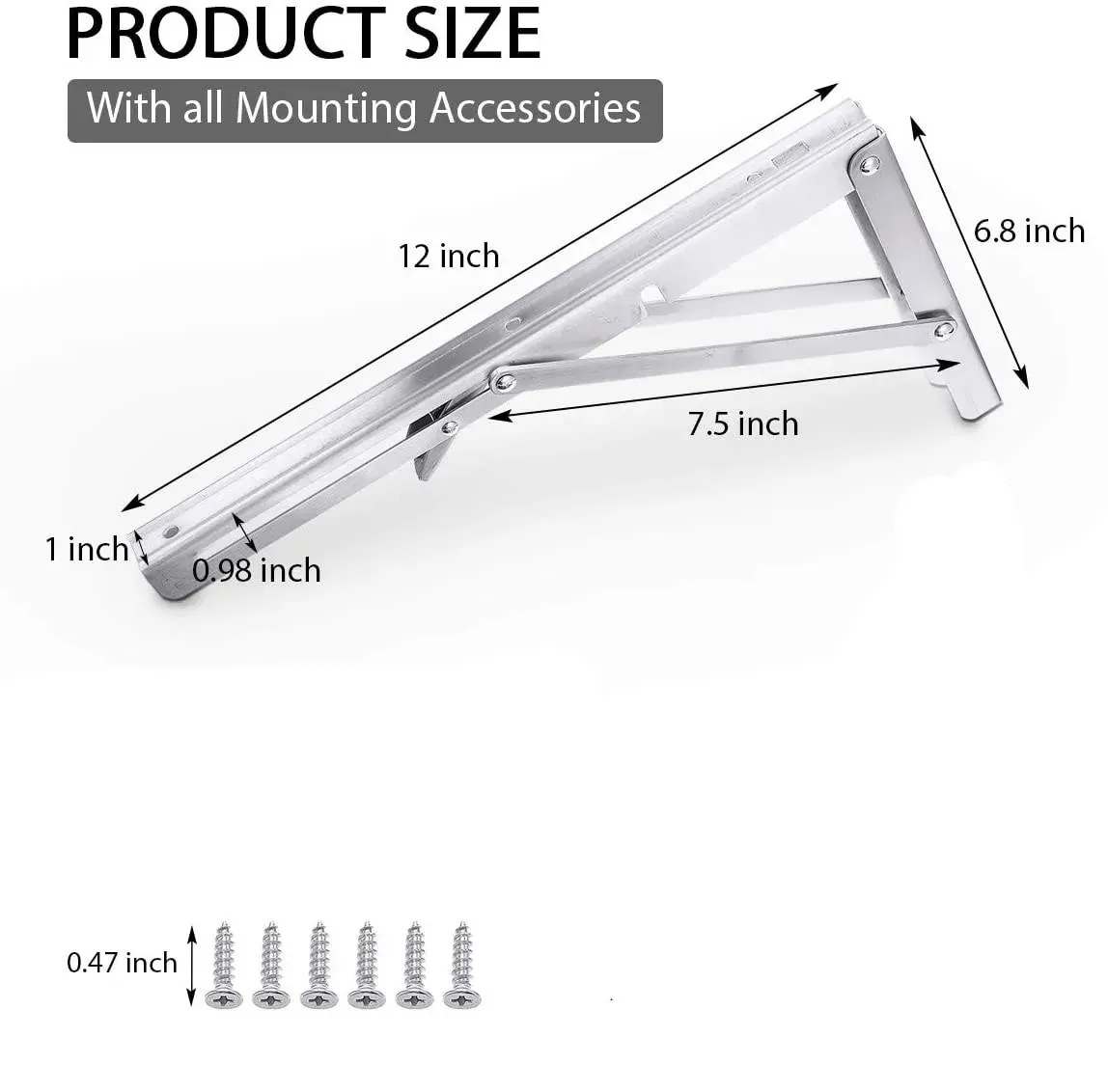 2PCS Steel Wall Mounted Folding Triangle Angle Shelf Support Bracket Rack Price