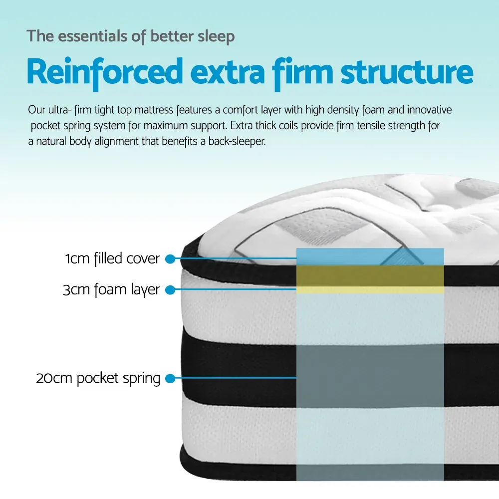 Barton Bedding Rumba Tight Top Pocket Spring Mattress 24cm Thick Price