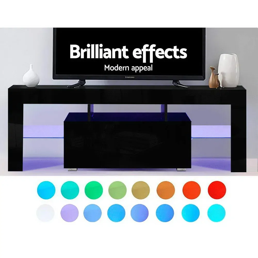 Eaton TV Cabinet Entertainment Unit Stand RGB LED Gloss Furniture 130cm Price
