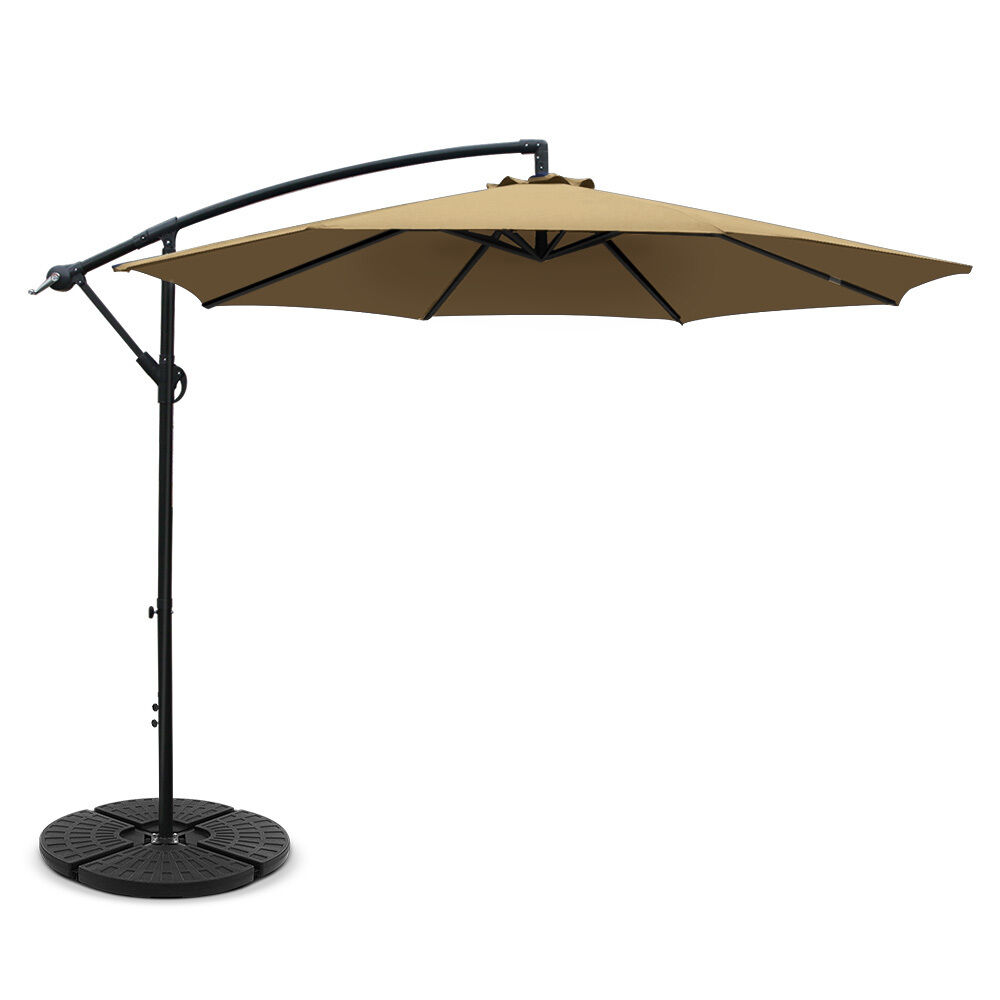 3M Umbrella with Base Outdoor Umbrellas Cantilever Sun Beach Garden Patio Price