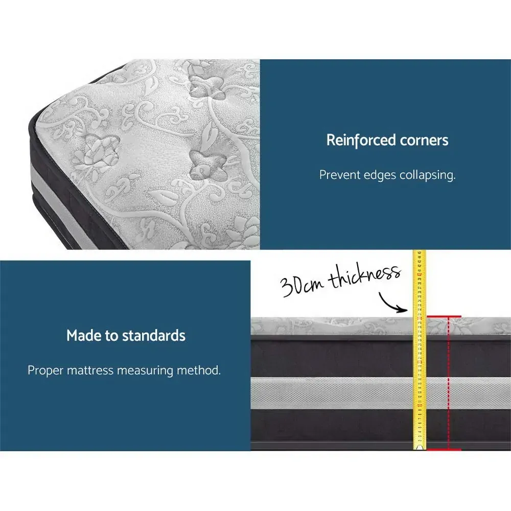 Bargoed Mattress Bed Size 7 Zone Pocket Spring Medium Firm Foam 30cm Price