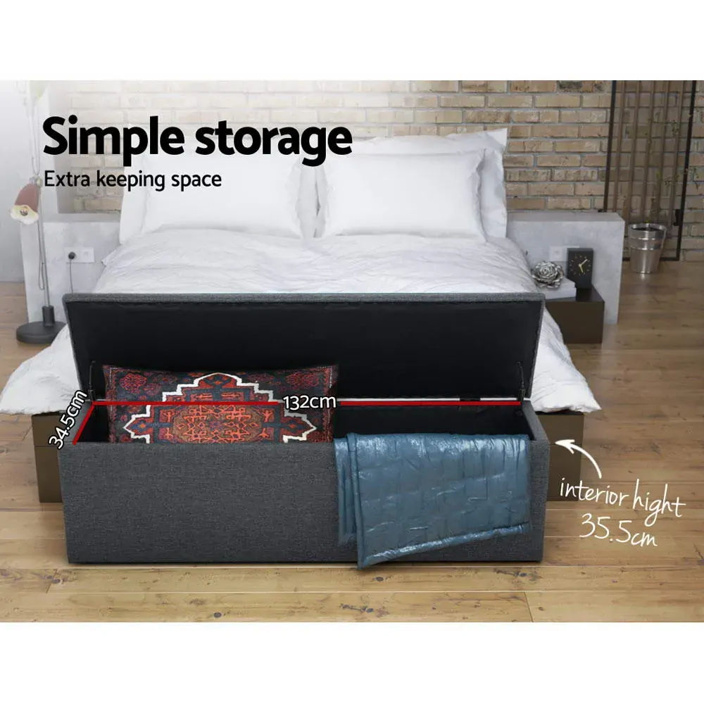 Storage Ottoman Blanket Box Linen Foot Stool Rest Chest Couch Price