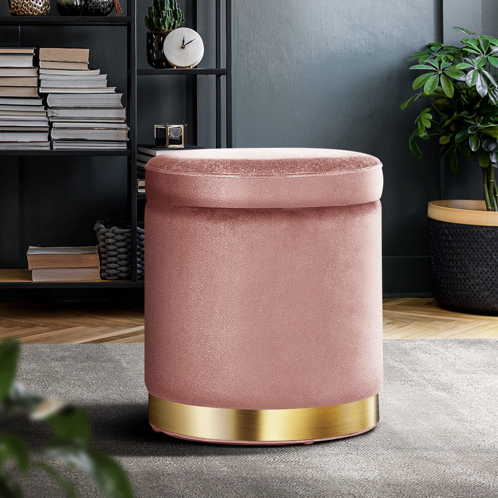 Ottoman Foot Stool with Storage Round Velvet Foot Rest Pouffe Footstool Price
