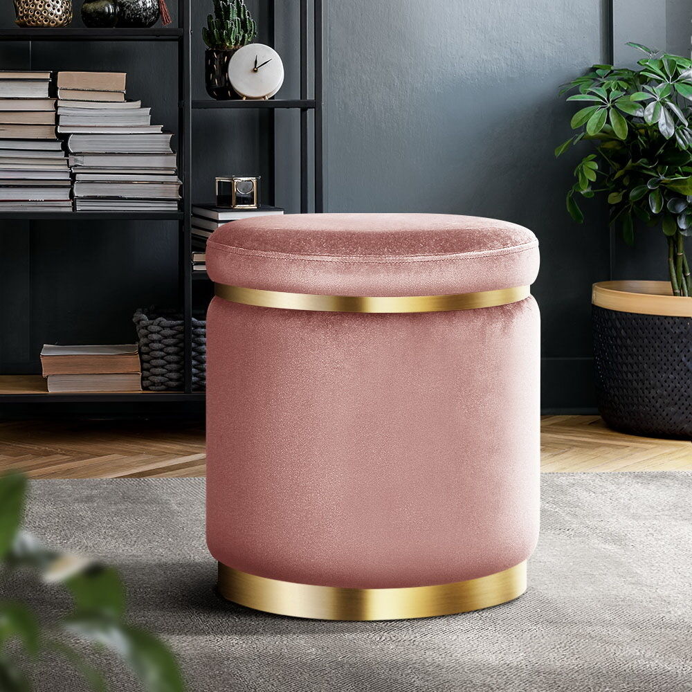 Round Velvet Ottoman Foot Stool Foot Rest Pouffe Padded Seat Footstool Price