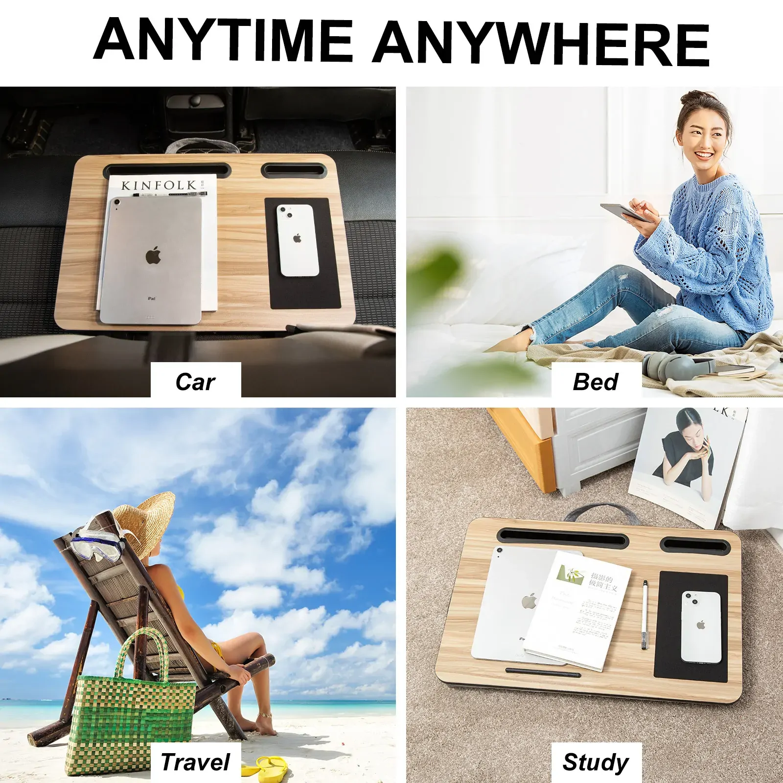 Kandaka Acacia Lap Desk Laptop Tablet Stand Cushioned Lapdesk Mousepad Price