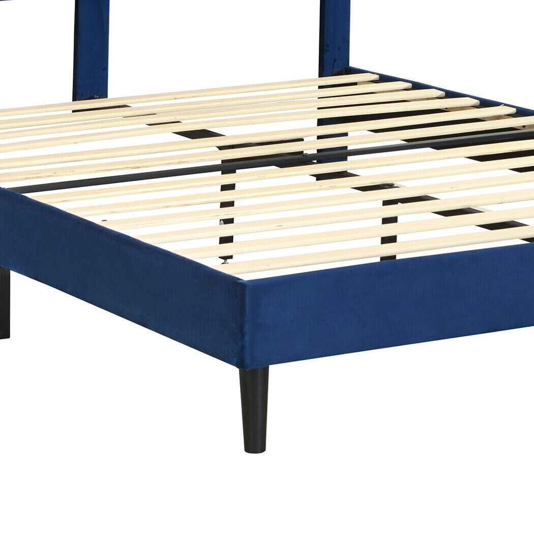 Nurom Bed Frame Mattress Base Platform Wooden Velevt Headboard Price