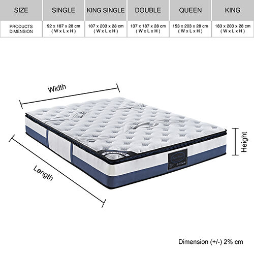 Augusta Mattress Latex Pillow Top Pocket Spring Foam Medium Firm Bed Price