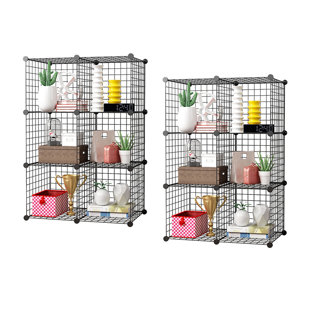 Black Portable Cube Storage Organiser Foldable DIY Modular Grid Space Saving Shelf Price