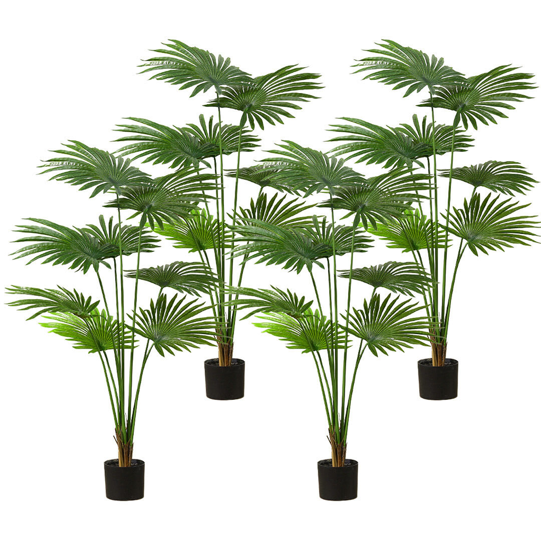 Artificial Natural Green Fan Palm Tree Fake Tropical Indoor Plant Home Office Decor Price