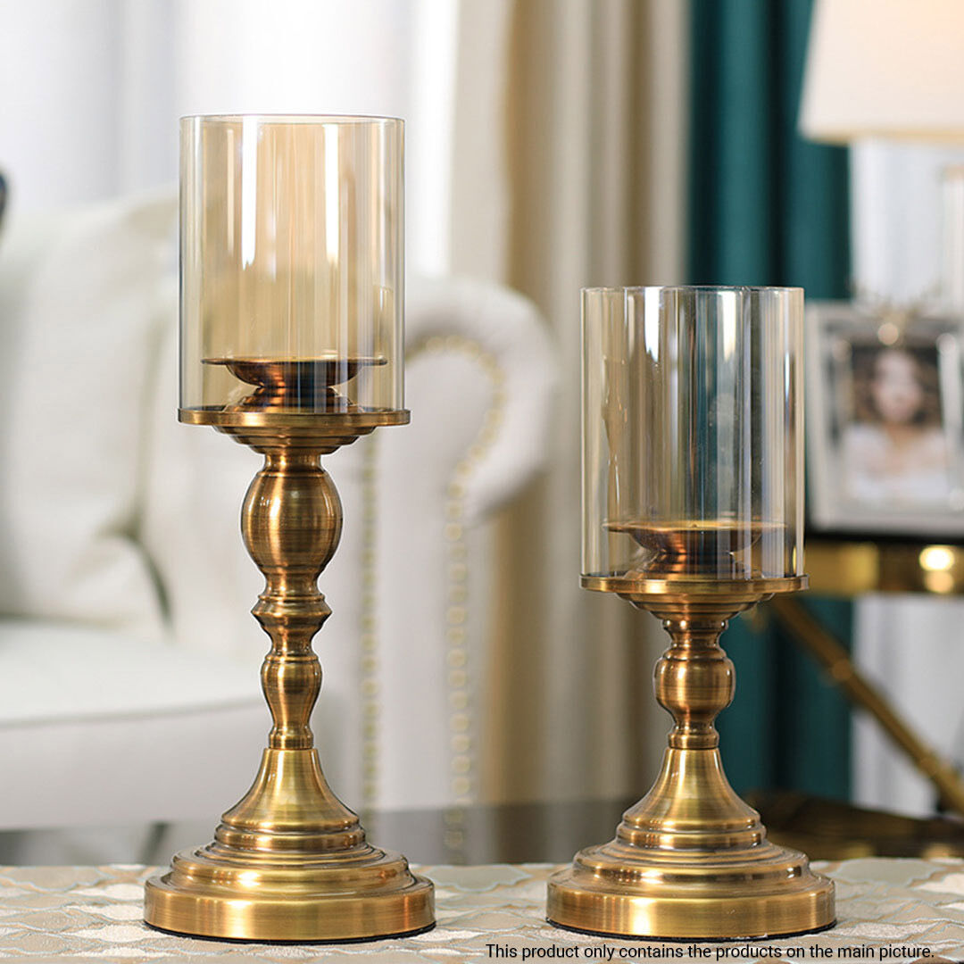 Gold Nordic Deluxe Candlestick Candle Holder Stand Pillar Glass /Iron Price