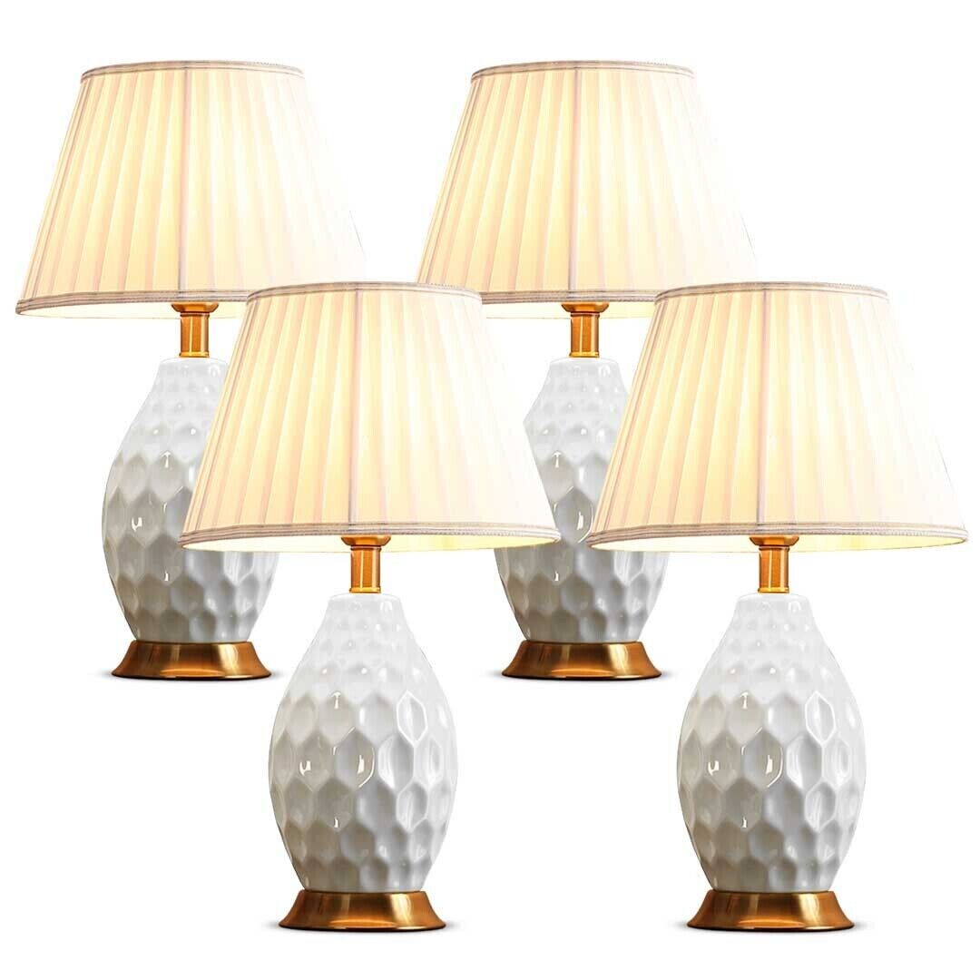 Textured Ceramic Oval Table Lamp with Gold Metal Base Price