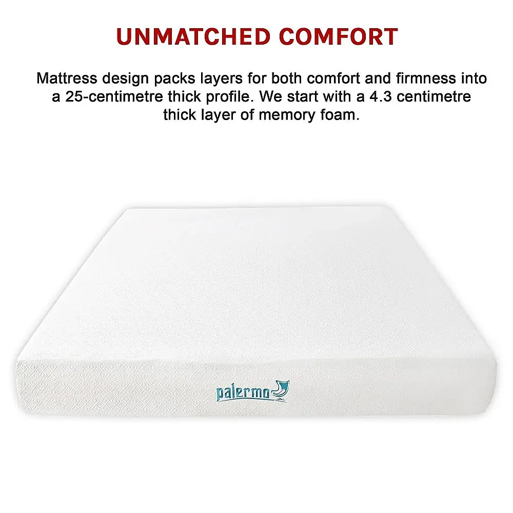 Auburn 25cm Gel Memory Foam Mattress - Dual-Layered - CertiPUR-US Certified Price