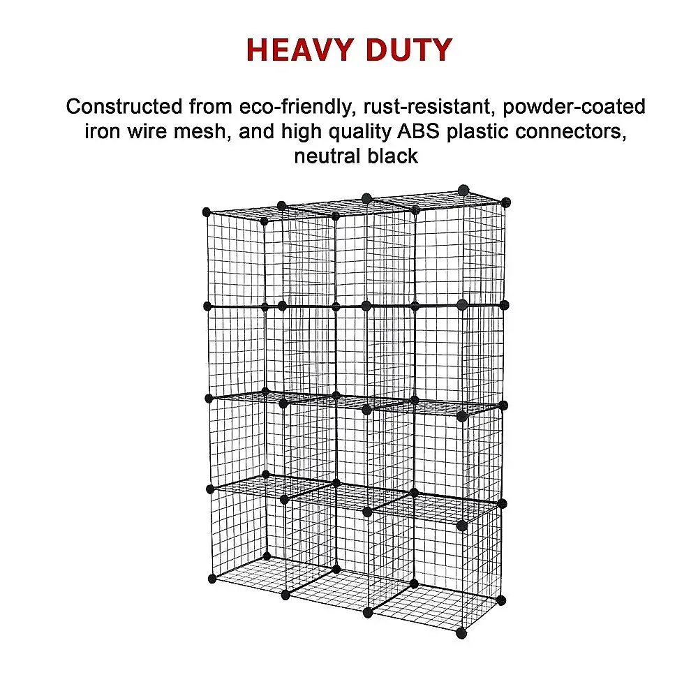 12 Cube Wire Grid Organiser Bookcase Storage Cabinet Wardrobe Closet Price